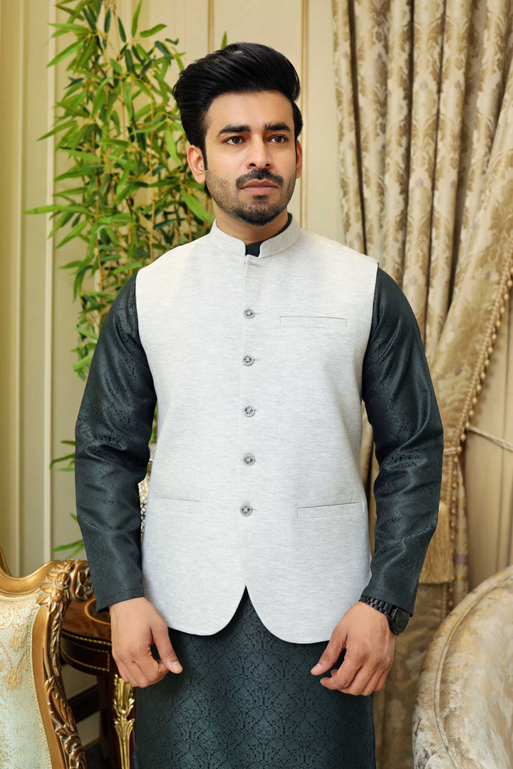 Premium Grey waistcoat Knit Fabric