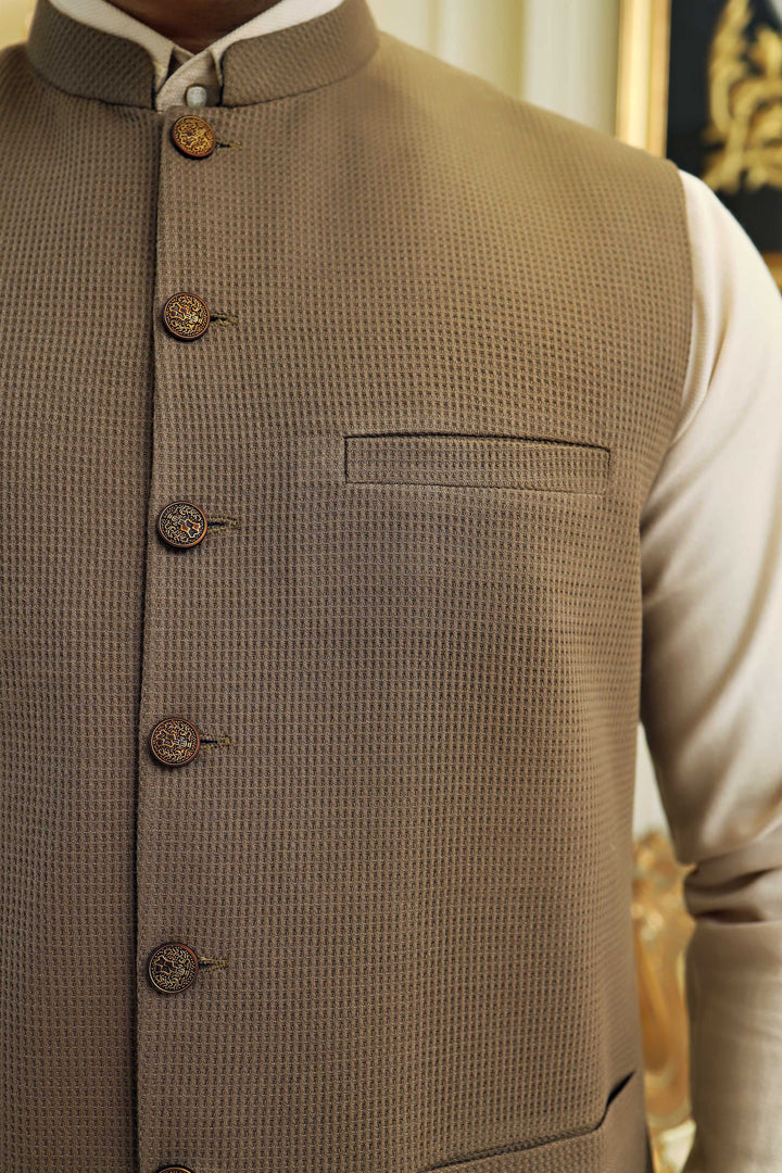 Premium Camel waistcoat Knit Fabric