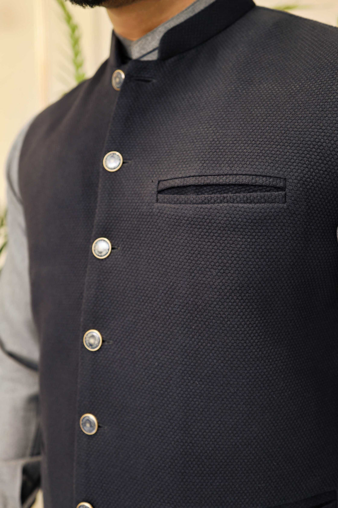 Premium Navy PC Waistcoat Blended Suiting Fabric