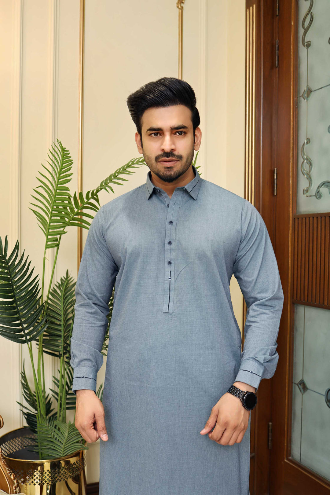Premium Tex Grey Fabric kameez Shalwar
