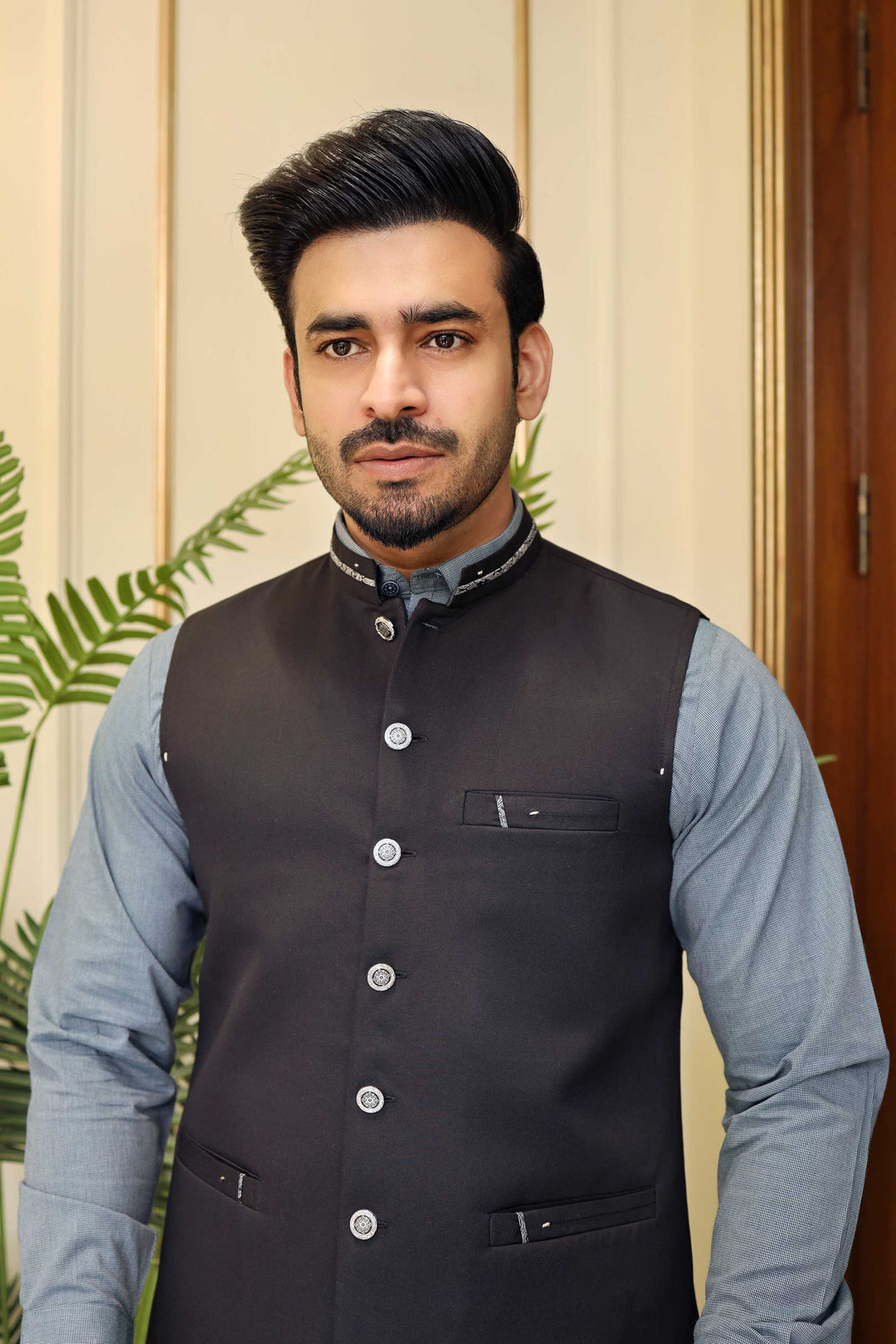 Premium Black Waistcoat Suiting Fabric