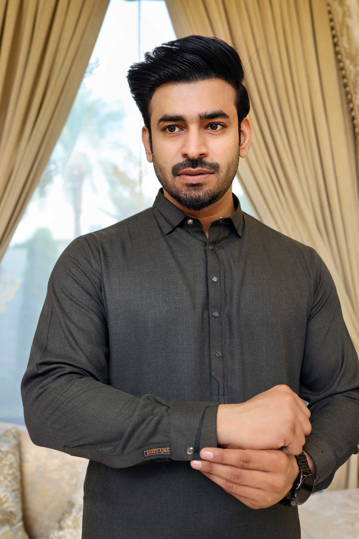 Premium Green Kameez Shalwar Blended Fabric