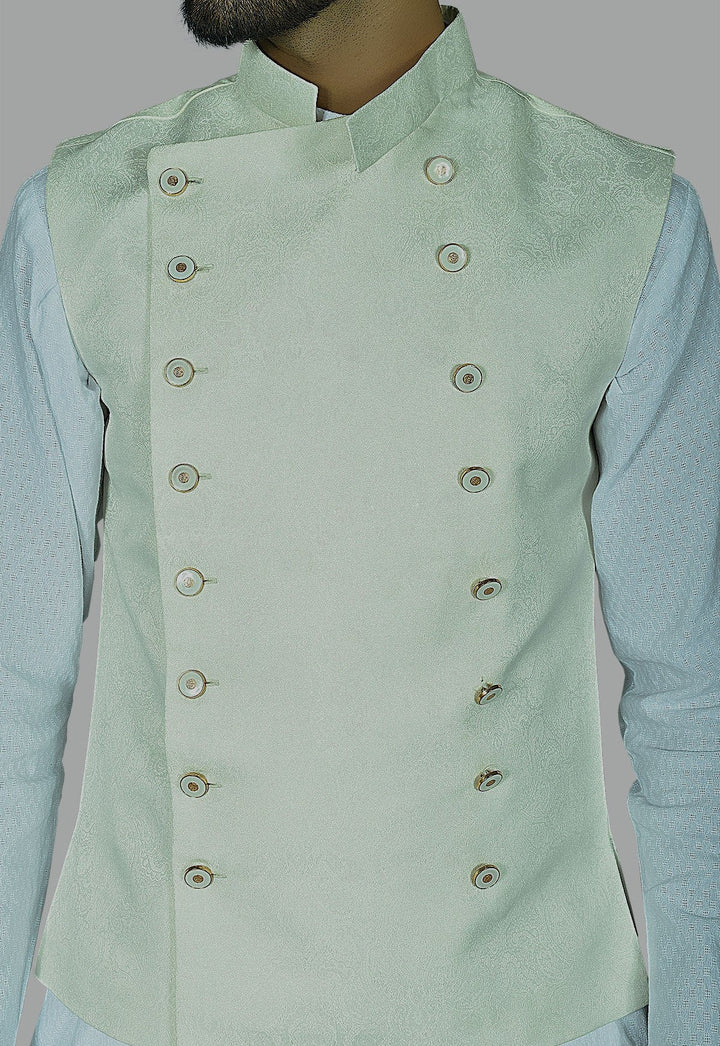 Men Jacket Opening Style Waistcoat Cream