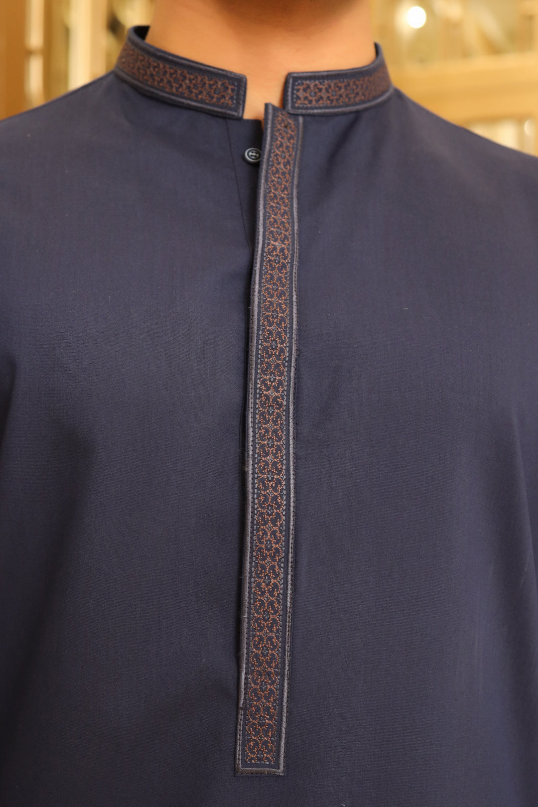 Men Premium Embroidered  Kameez Shalwar Navy