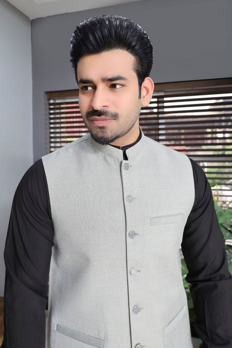 Men Blended  Waistcoat Sliver