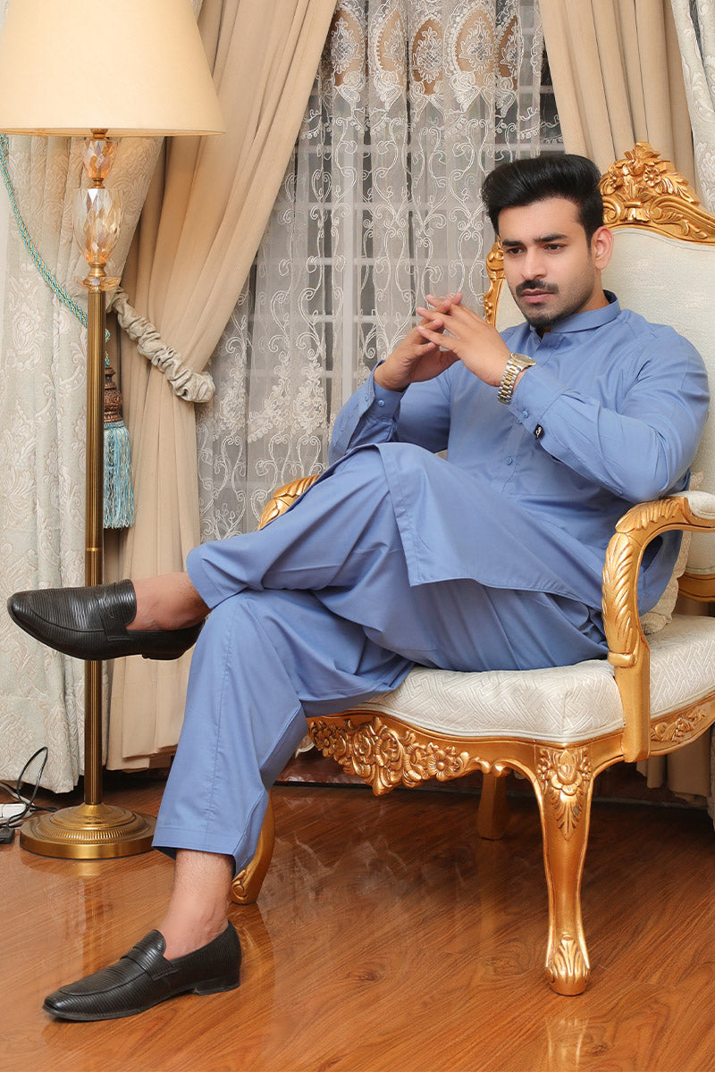 Men Premium Kameez Shalwar Blue