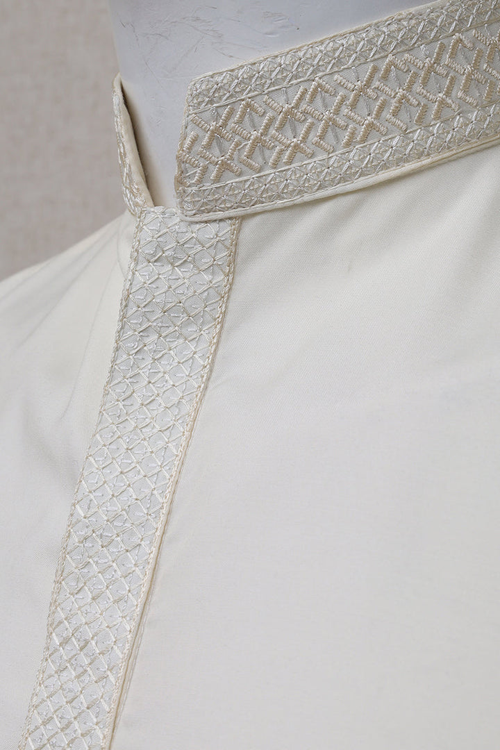 Men Premium Shalwar Kameez Cream